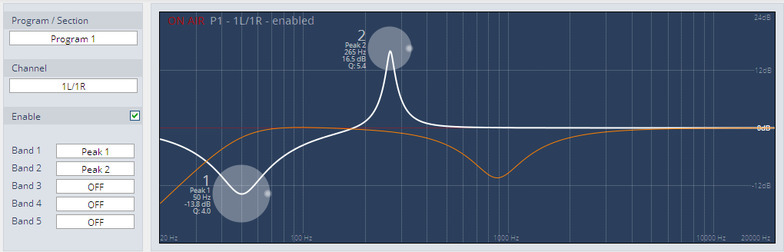 Screenshot D*AP Programming-GUI: Parametric / Graphical EQ